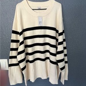 Target Black and Cream Striped Sweater